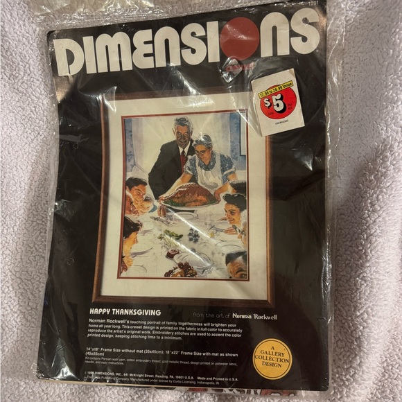 Dimensions Happy Thanksgiving Crewel Kit New Vintage - Picture 1 of 6